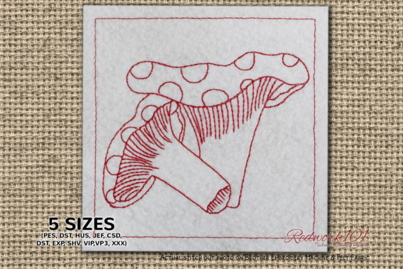 Chanterelle Mushroom Embroidery