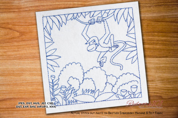 Monkey Hanging on Tree Redwork Review