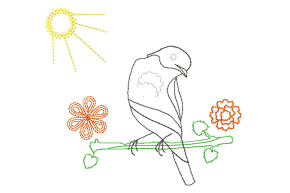 Oriole Bird and Sun