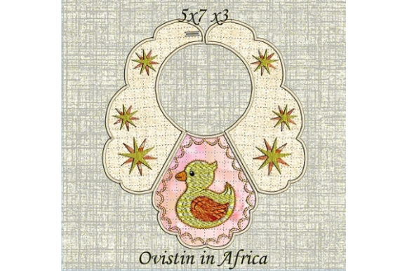 Yellow Duckling Baby Bib for Small Hoops